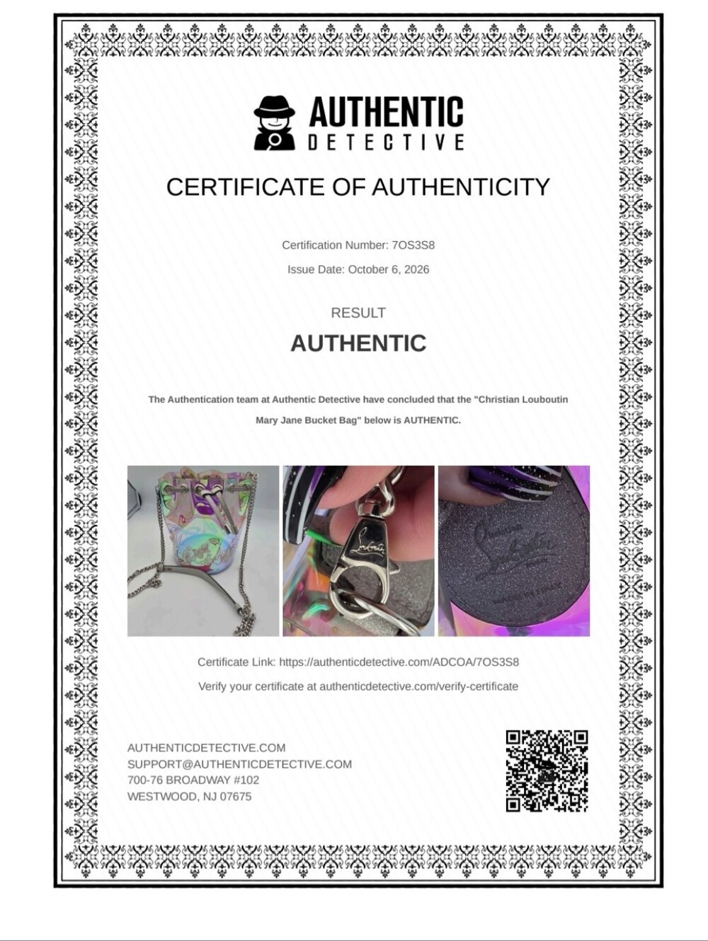 Christian Louboutin Irredesent W Silver Small Chain Bucket Crossbody (FAIR)COA🩶 - Picture 16 of 16